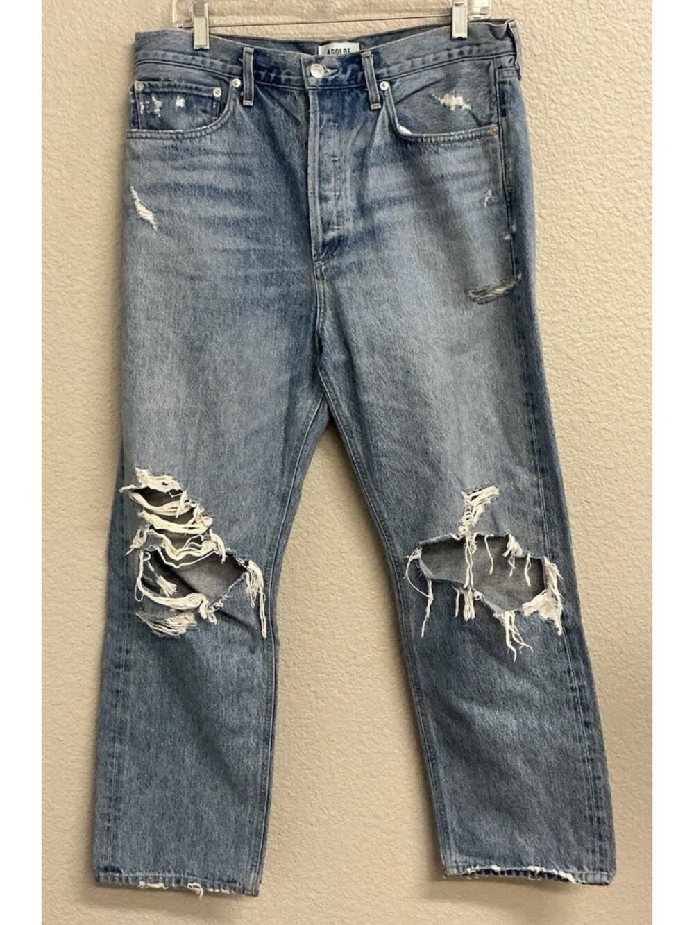 Agolde 90s Mid Rise Loose Fit Jeans Womens Size 30 (34x28) Button Fly Denim Y2K